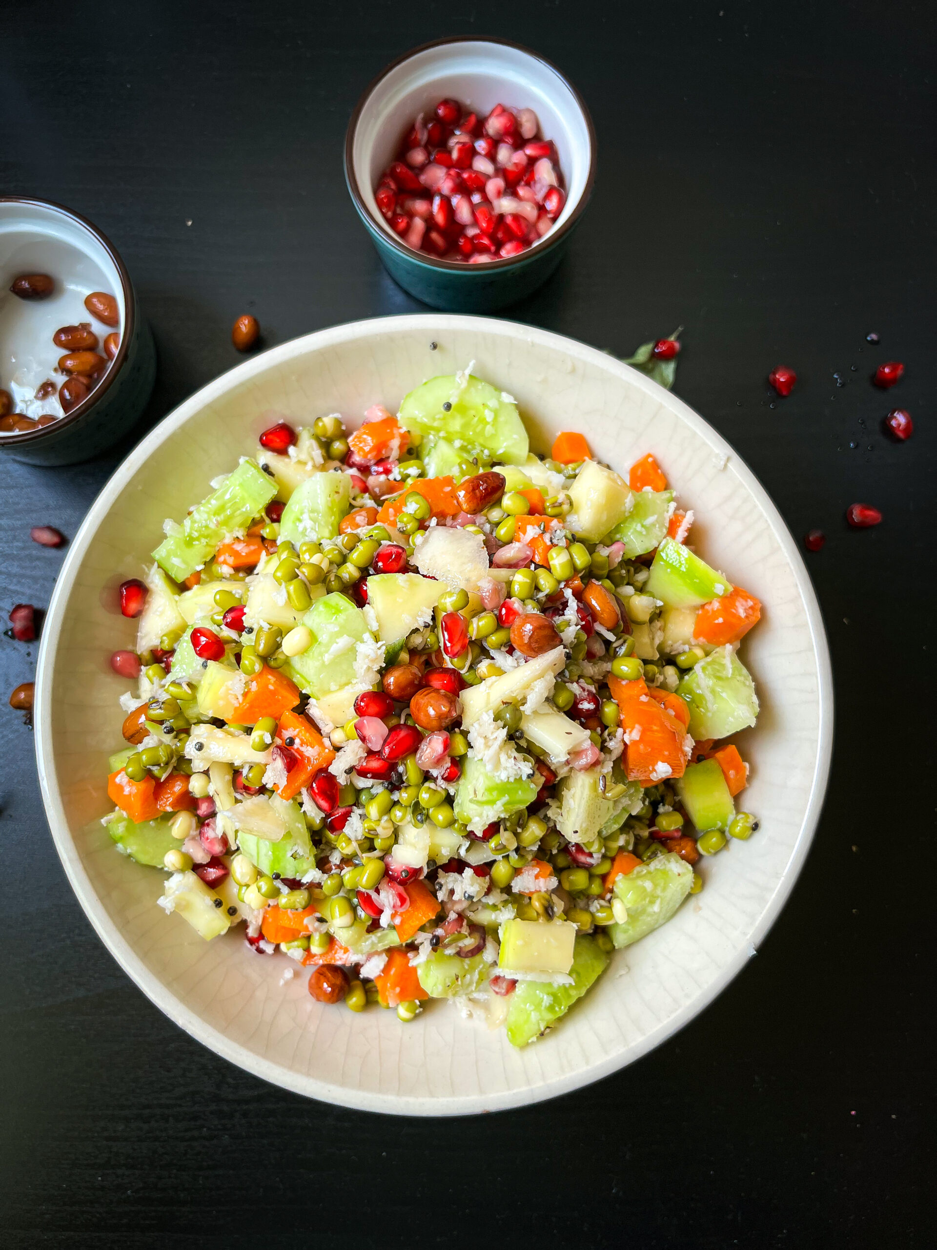 Raw mango and sprouts salad