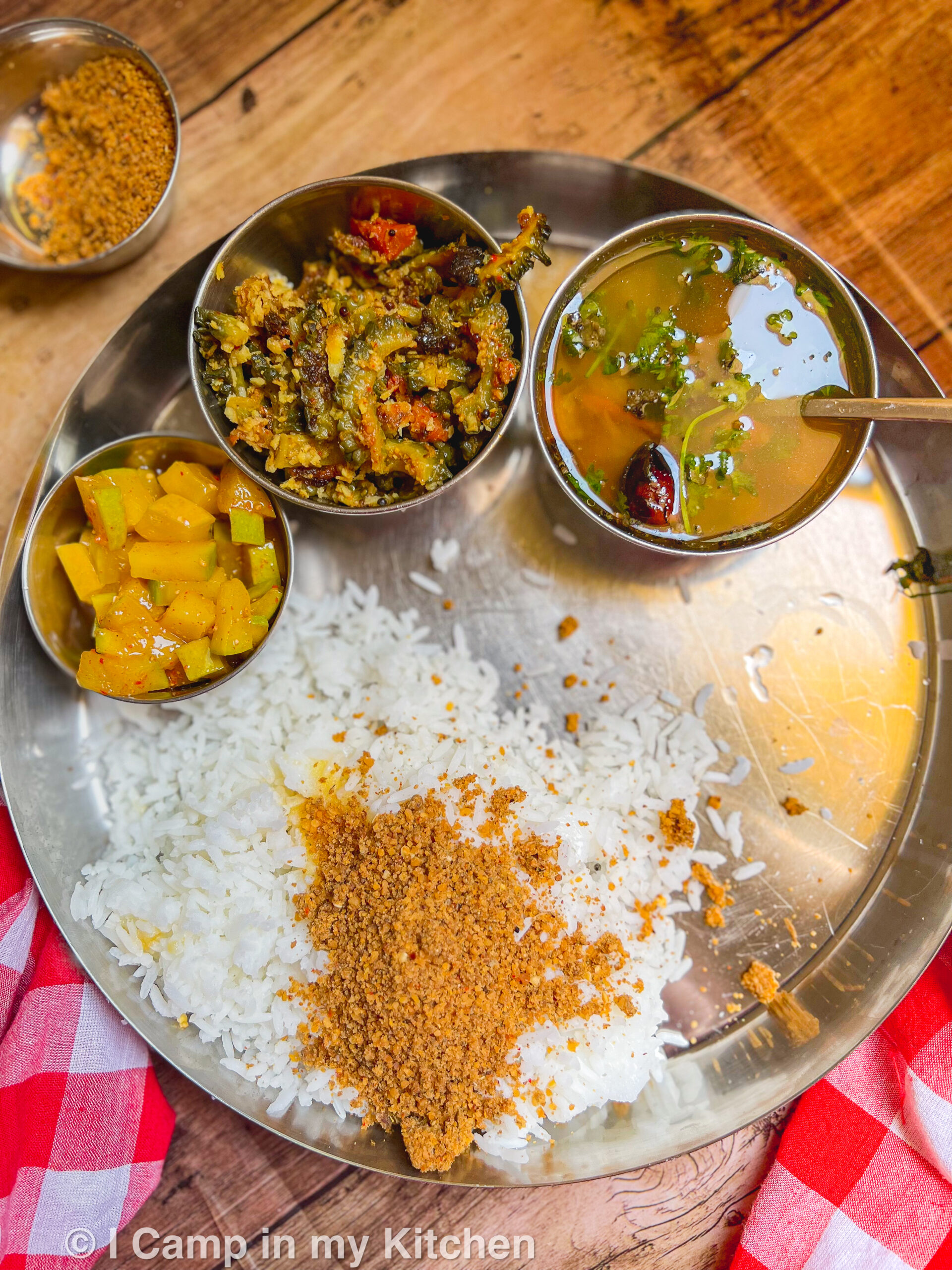 Rice and podi with ghee