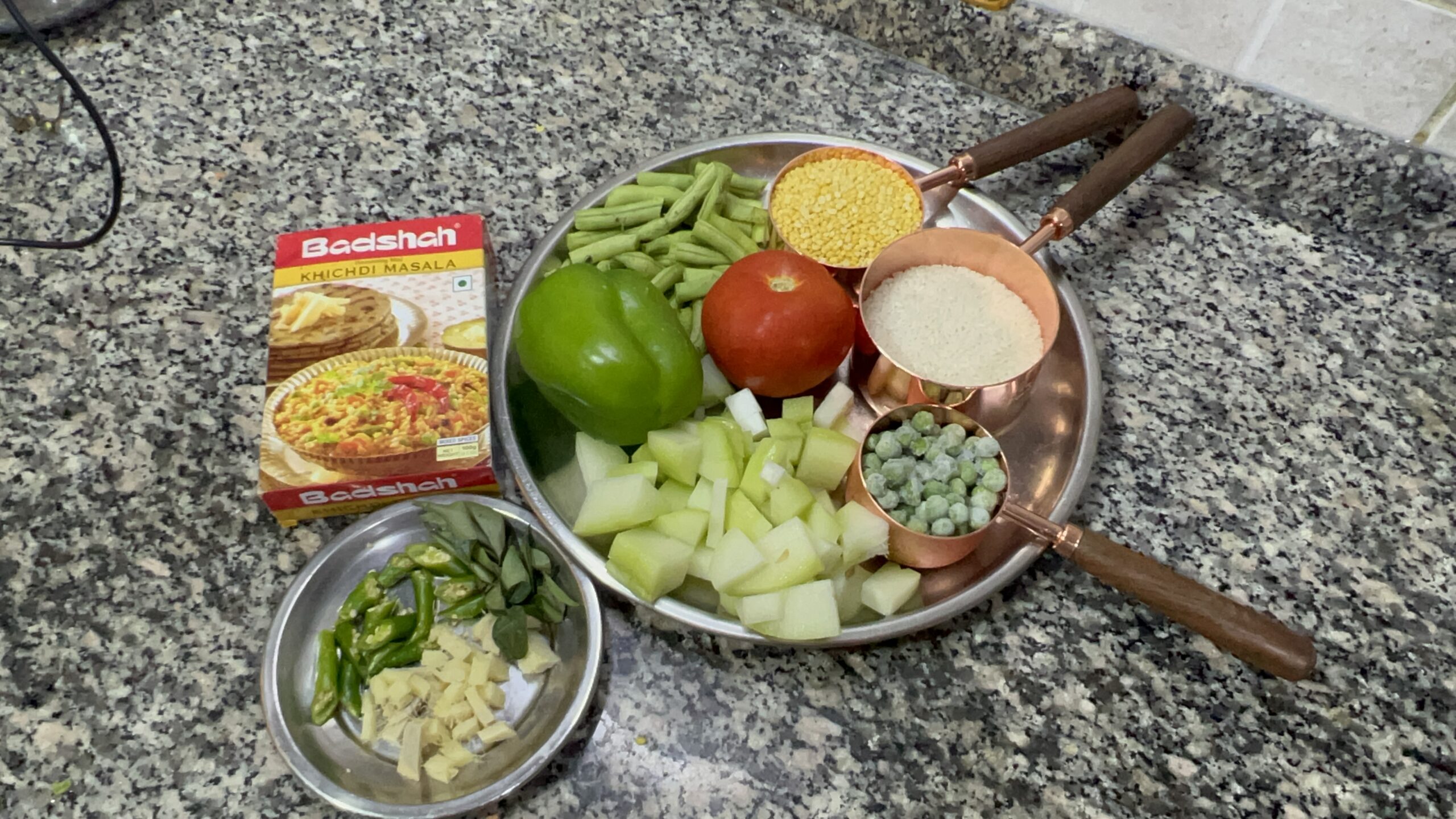 Ingredients for moong dal khichdi