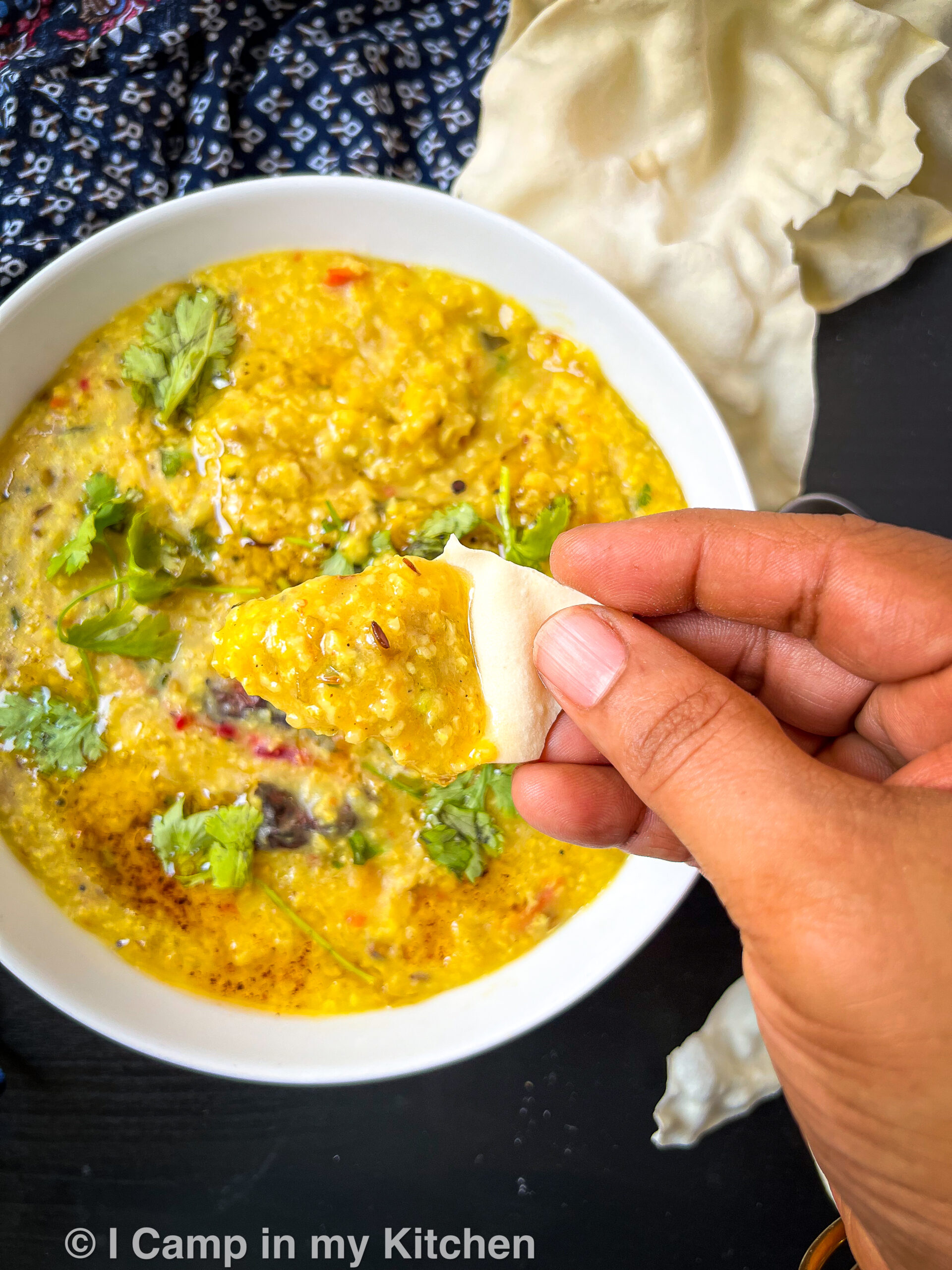 millet khichdi with papad