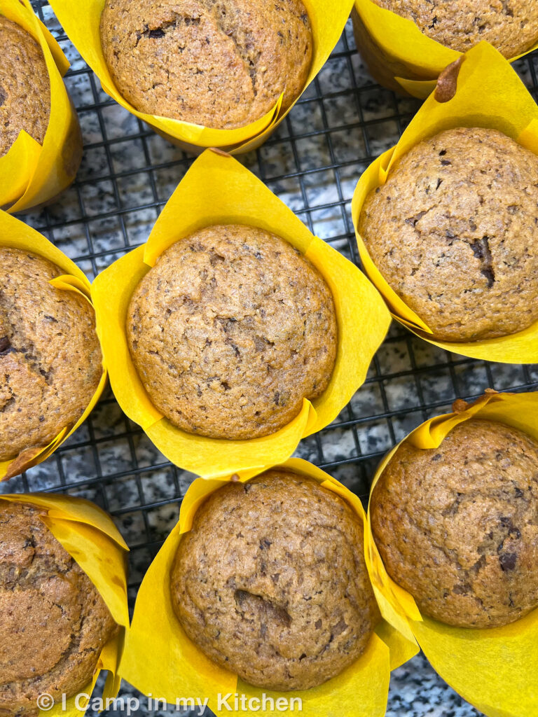 Vegan muffins with chocolate chunks