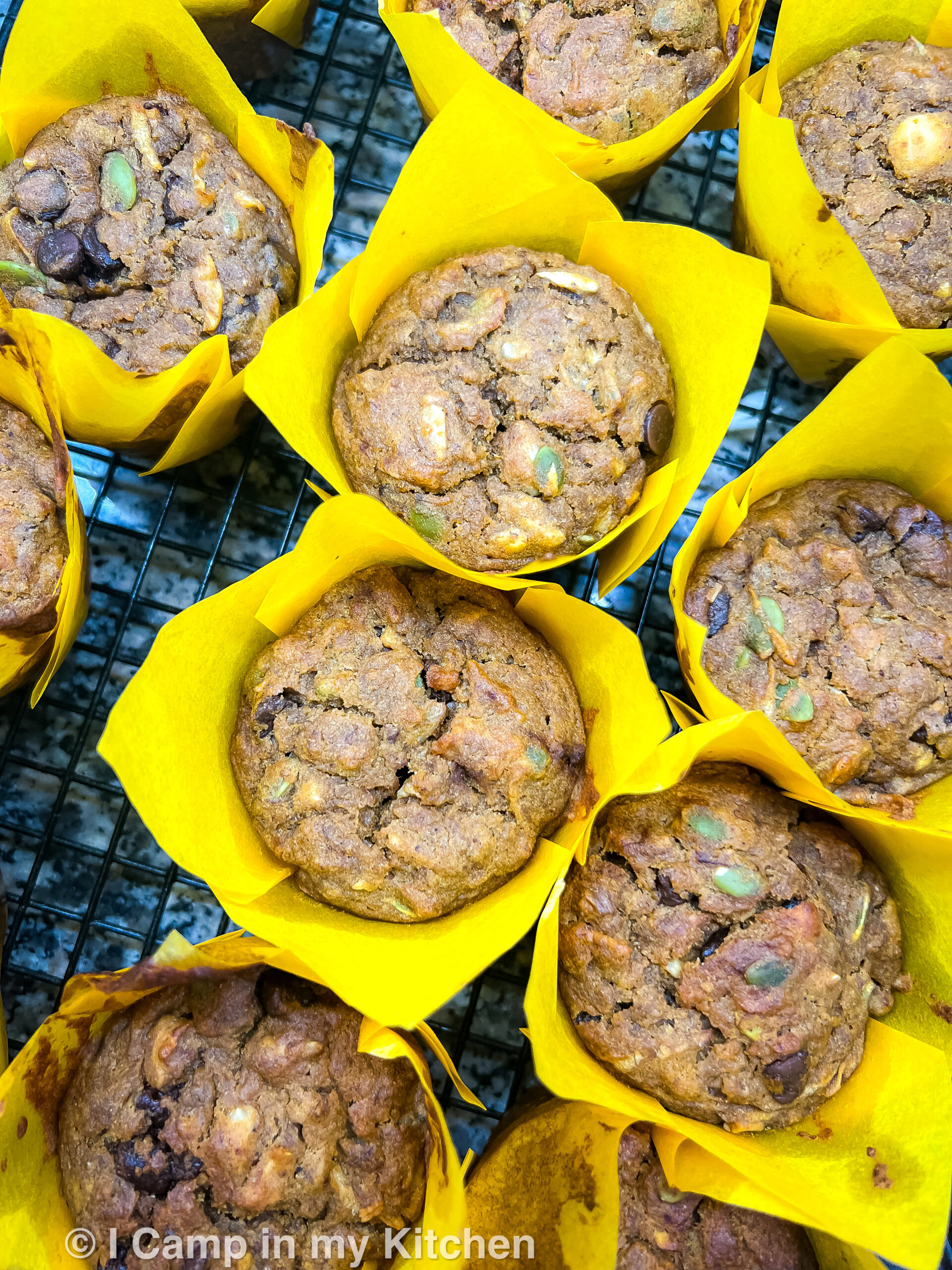 Eggless Pumpkin apple and banana muffins