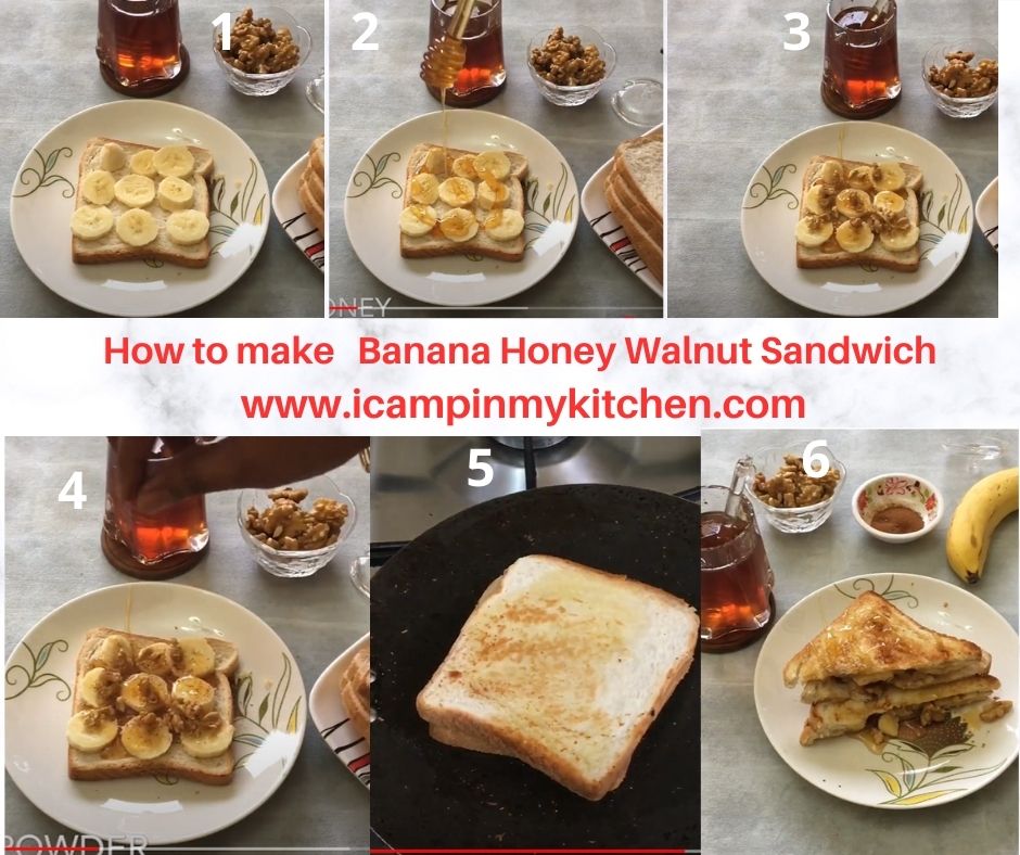 how to make banana honey walnut sandwich