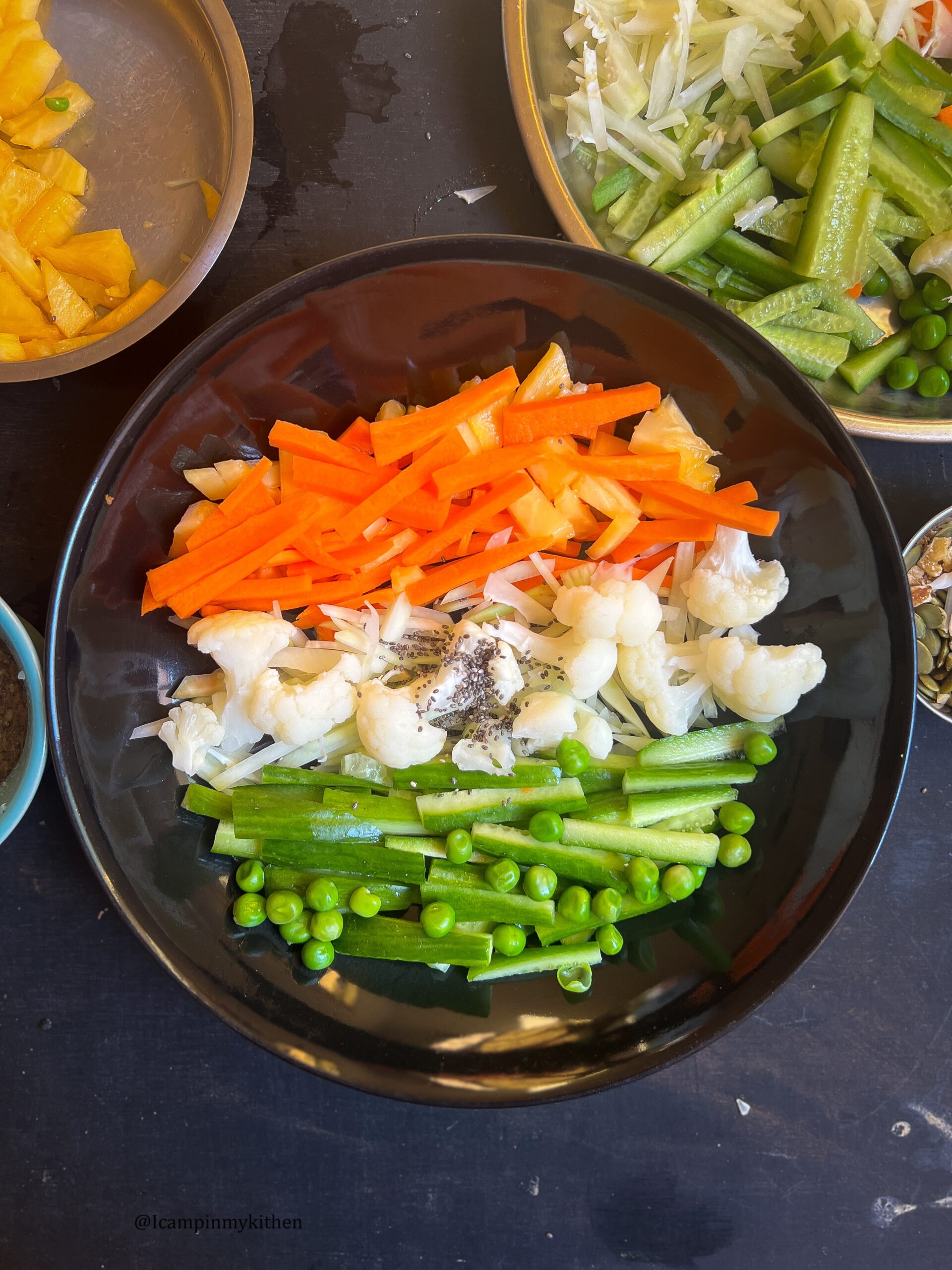 Indian Tricolor Vegetable Salad 