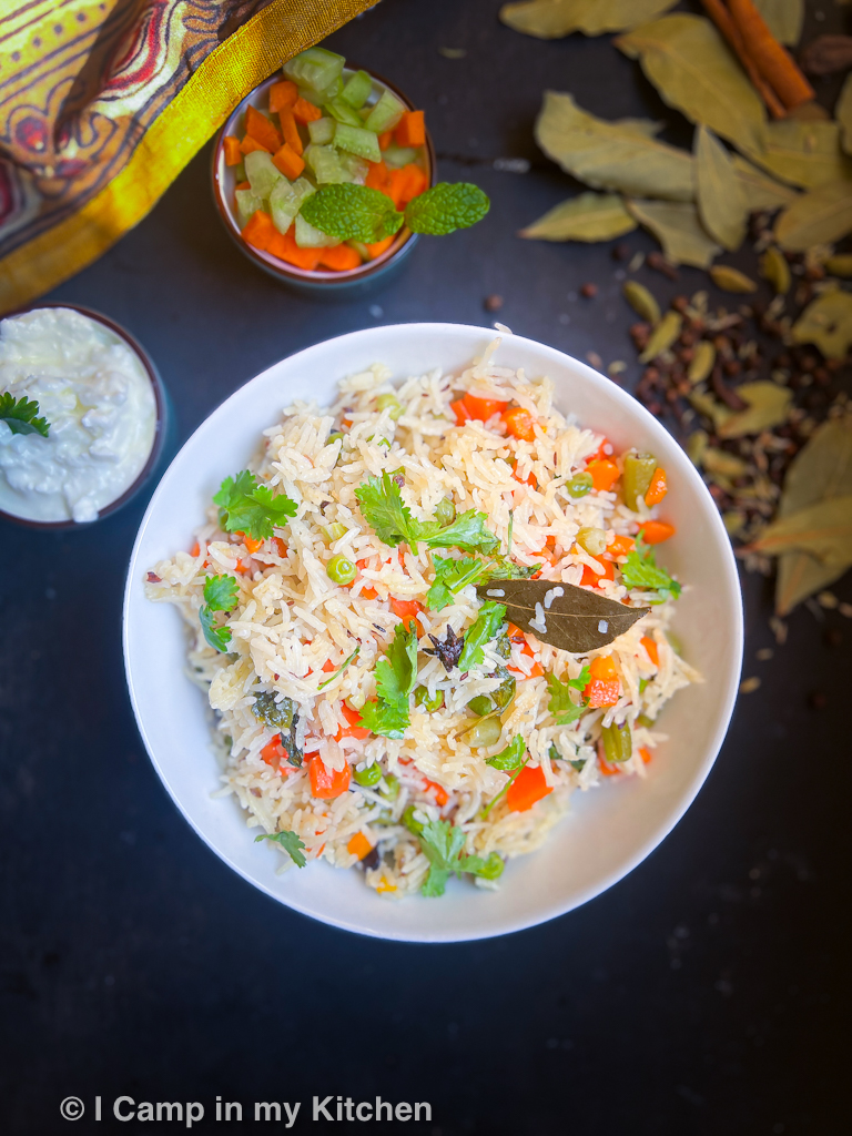 No onion No garlic vegetable pulao 