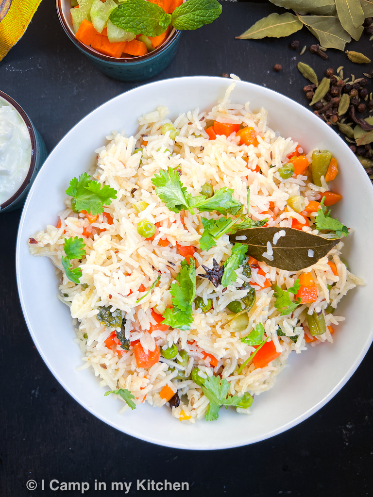 sattvic vegetable pulao
