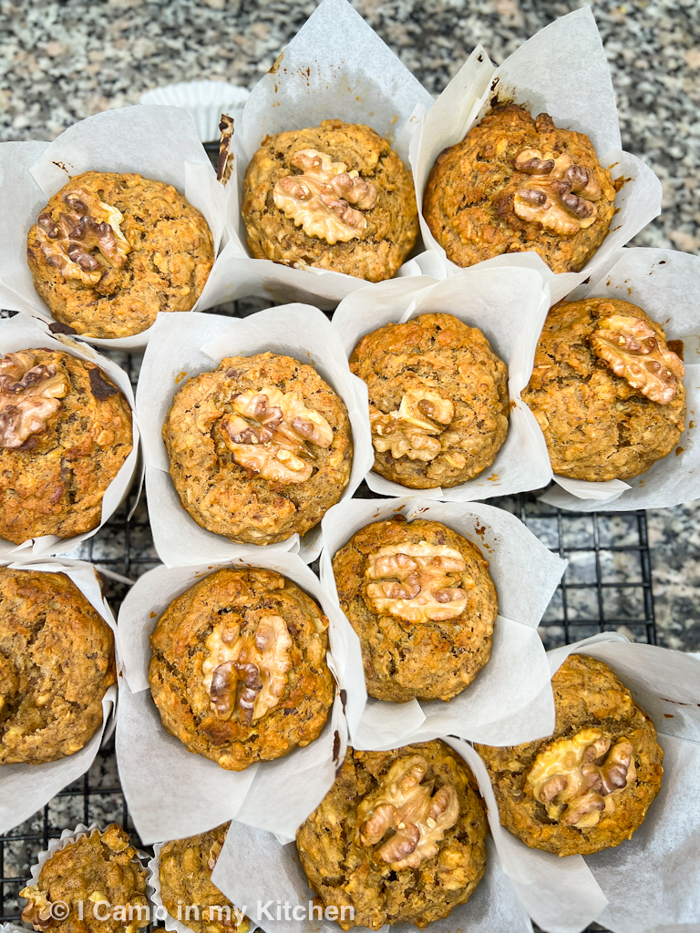 Vegan apple banana and oats muffins