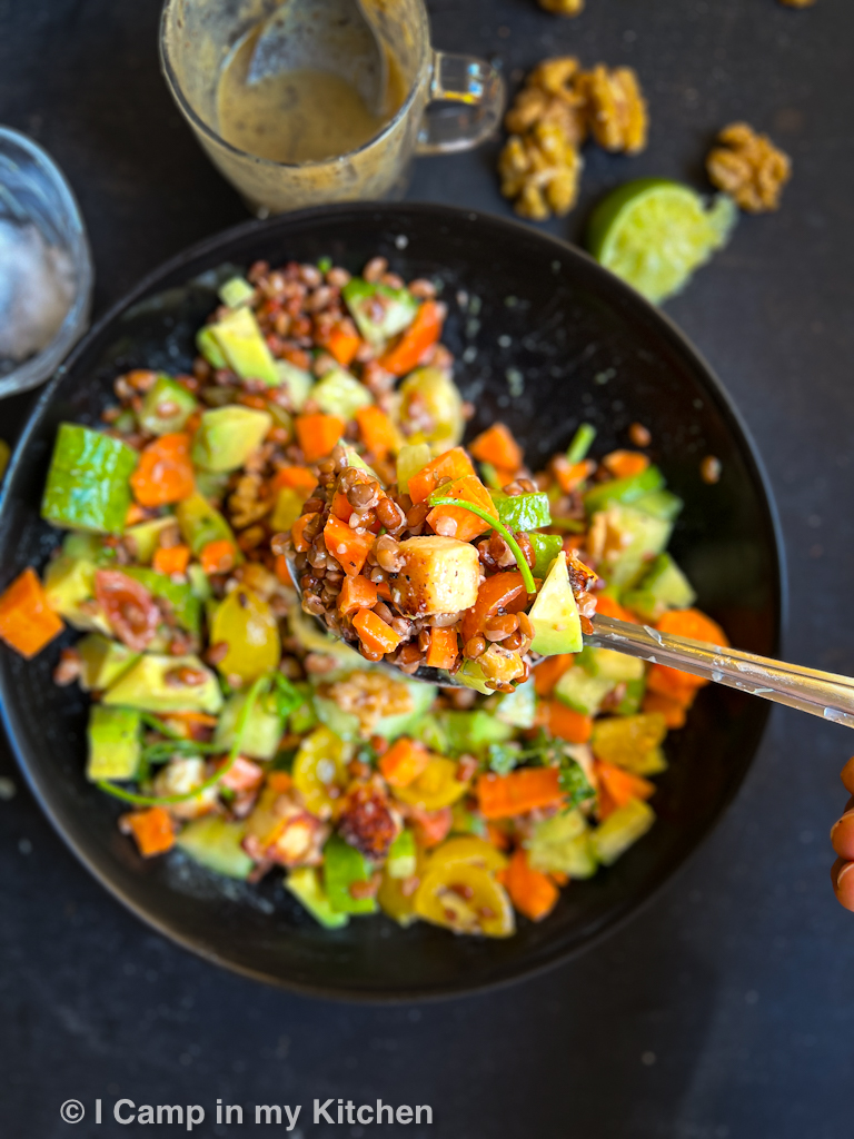 lentil paneer and vegetable salad