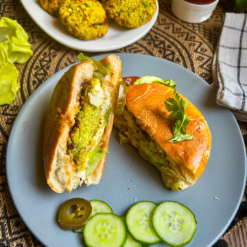 Cauliflower paneer burgers