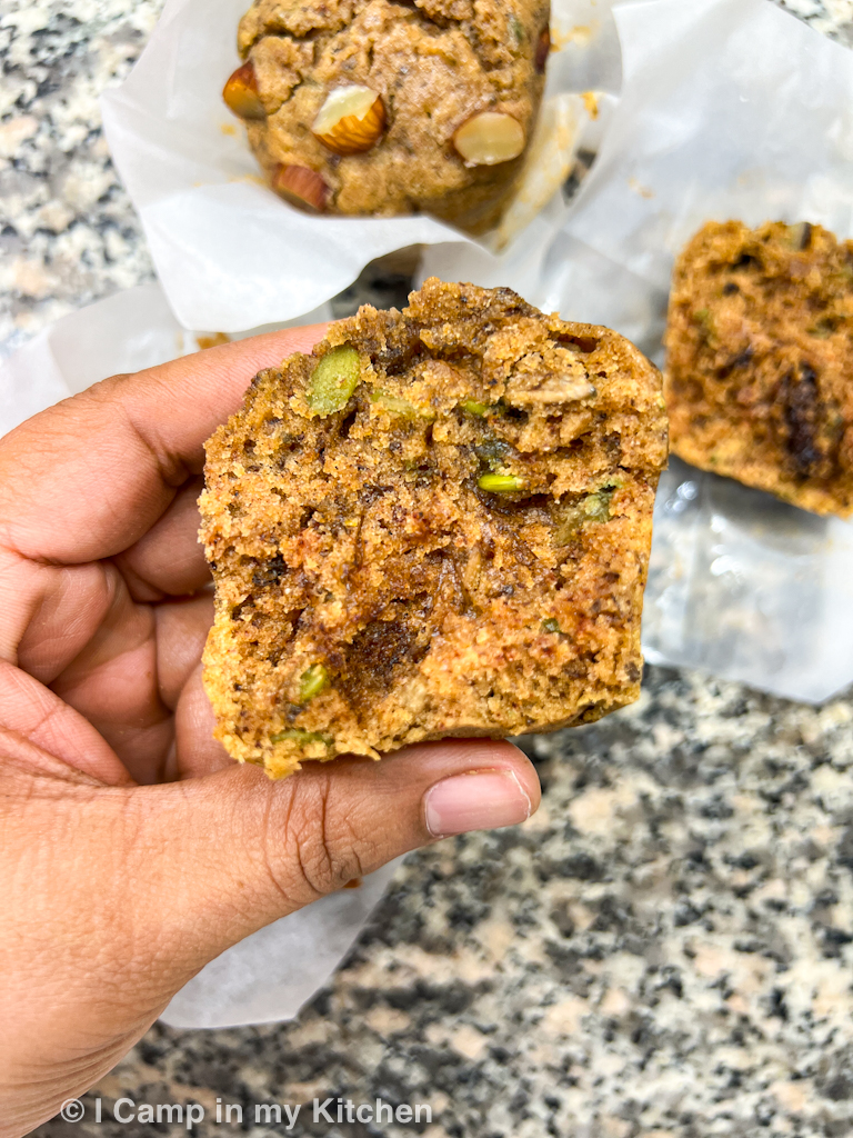 Crunchy nuts and seeds muffin