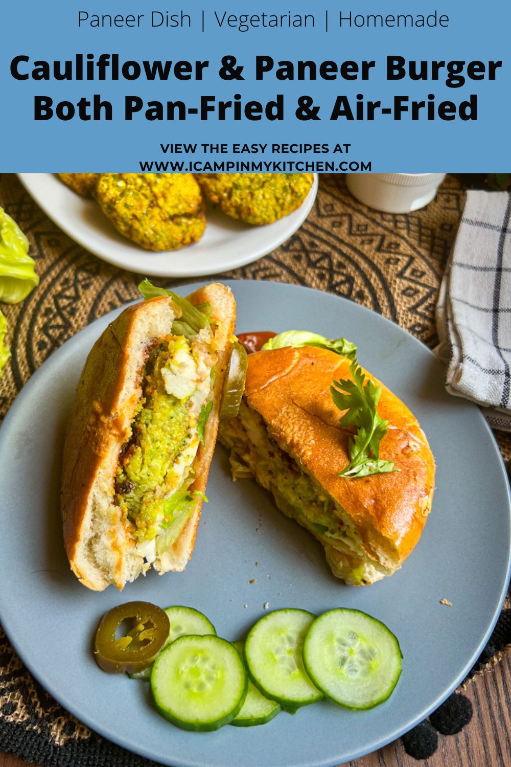 Hearty and healthy burger with Cauliflower and paneer