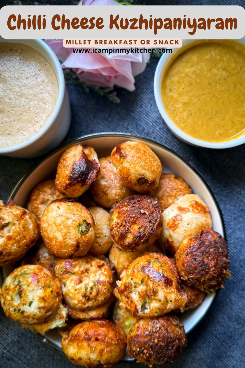 Chola paniyaram with chutney and coffee for evening snack