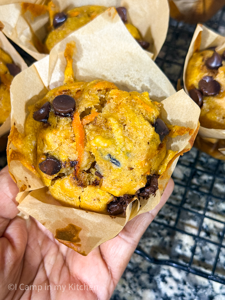 Large carrot raisin muffin